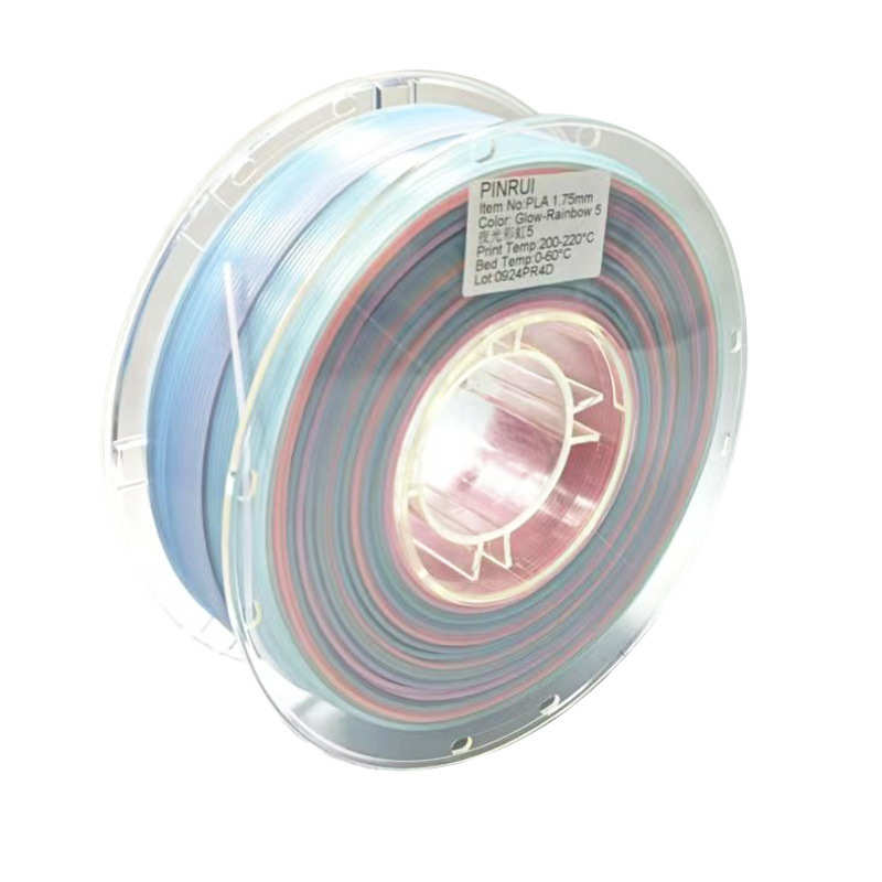 品锐PINRUI 3d打印耗材 PLA夜光彩虹1.75mm 夜光渐变多色 夜光PLA