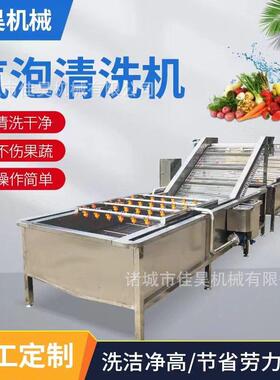 商用全自动蔬菜净菜清洗设备中央厨房预制菜生产线气泡清洗机机器