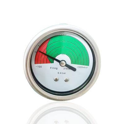 供应充气柜气压计轴向全钢SF6气压表YBF64Z/-100~500mbar工厂直供