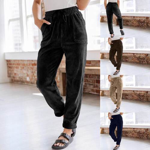 Women's pants, corduroy wide leg pants, women's