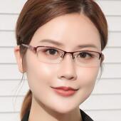 高档半框防辐射抗蓝光紫外线无度数光近视电女款 脑手机护目眼镜平