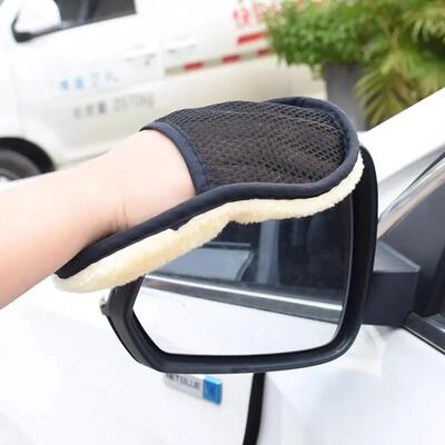Soft Wool Cashmere Car Washing Gloves Cleaning Brush Motorcy