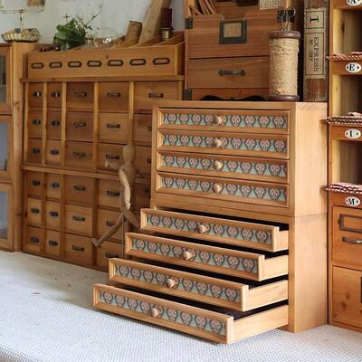 叁杉家原创设计木质桌面A4纸手账印章收纳盒多层分类抽屉式收纳柜