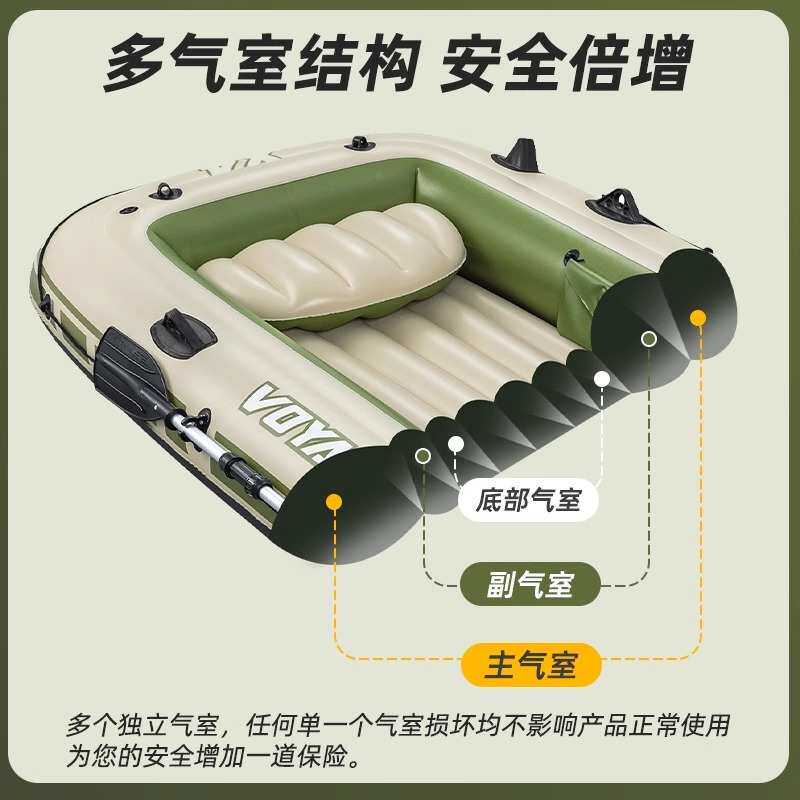 Bestway皮划艇充气船橡皮艇加厚冲锋舟气垫船游艇钓鱼船渔船双人