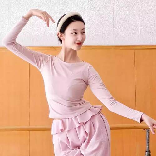 2026新款现代舞一字领修身显瘦舞蹈上衣日常练功服中国古典舞瑜伽