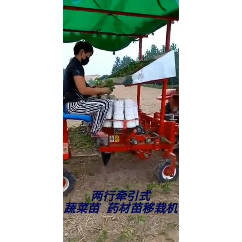 蔬果苗木移栽机 牵引式农厂栽植种植机 三点悬挂式秧苗移栽设备