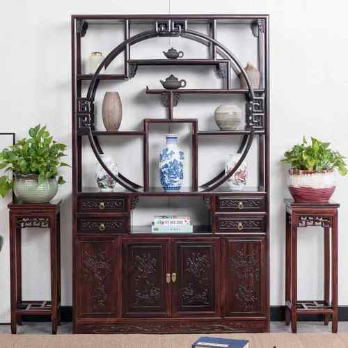 新中式博古架实木置物古董办公室茶叶架展示柜摆件隔断小型多宝阁