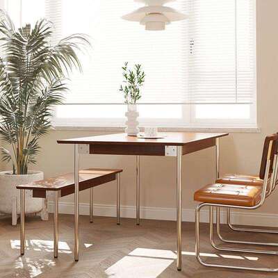 实木餐桌复小户型北合欧日式餐桌LIE椅子组家用形长方桌子原木家