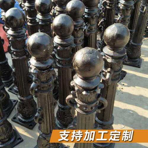 厂家直销铸铁罗马柱铁链防护栏柱护河柱铁艺立柱挡车柱景观护栏