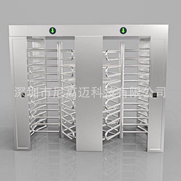 全高双门转闸三翼十字封闭式防尾随门不锈钢手推旋转电动门IC卡机