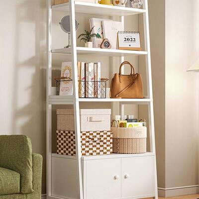 客厅置物架落地靠墙多层收纳架卧室房间书架铁艺展示梯形储物柜子