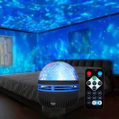 LED Water Pattern Starry Sky Projector Light Star Moon Lamp