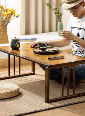 楠竹飘窗小茶几榻榻日OUE式桌矮米子茶桌小桌子卧室坐地叠炕折桌