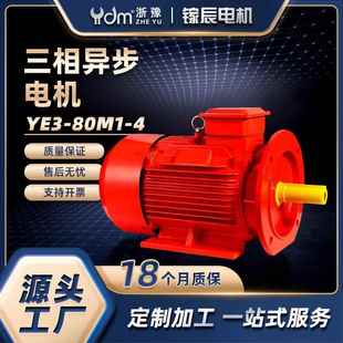 0.55KW三相异步电动机YE3 4电动机纯铜380V交流马达电机厂家 80M1
