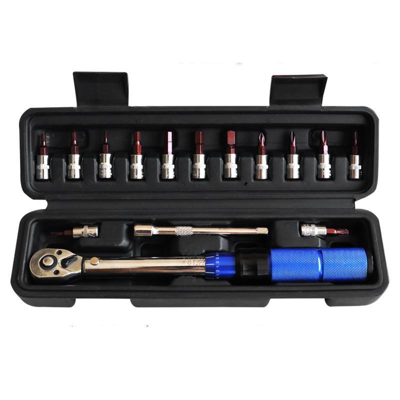 工业级1/4扭力扳手15件套72齿可调式扳手维修机修扭矩扳手2-24N.m