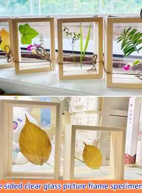 Double sided transparent acrylic photo frame specimen frame