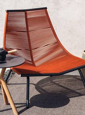 北欧户外庭院休椅藤编摇椅发懒人阳台休花沙MDP园家具午藤椅躺床