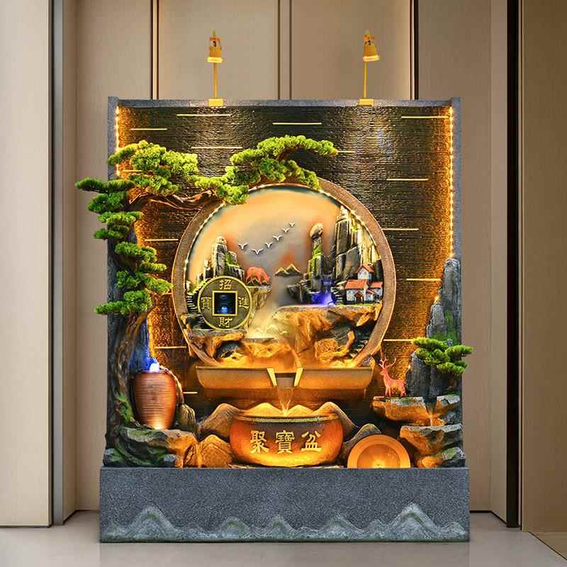 水幕墙循环水公司庭院隔断屏风流水摆件假山喷泉落地景观装饰水系