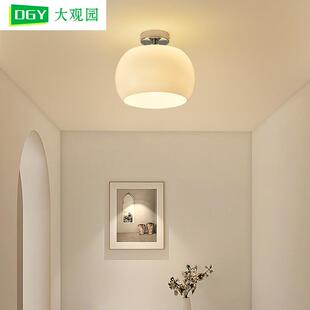 奶油风入户灯玄关灯现代简约吸顶灯117L 过道灯走廊灯阳台灯具法式
