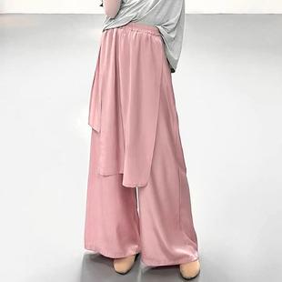 演出服 练功裤 现代舞蹈服练功服层次感不规则飘逸舞蹈裤 宽松阔腿裤