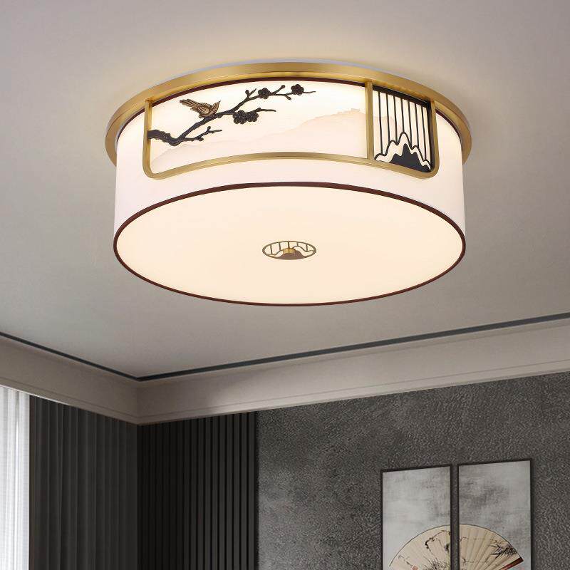 新中式吸顶灯全铜客厅灯简约卧室禅意餐厅吊灯餐桌吧台茶室中国风