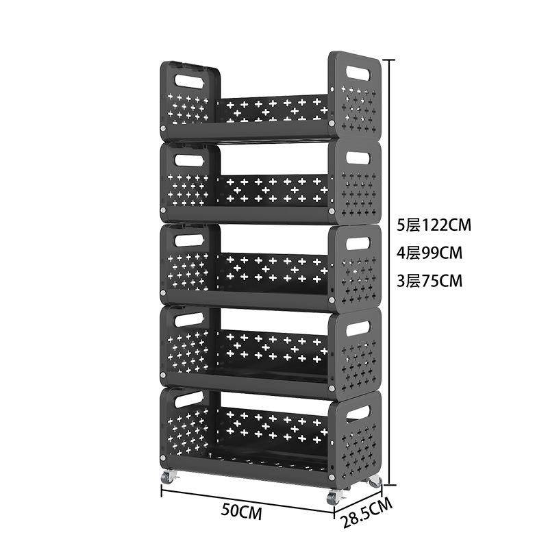希音多功能置物架多层落地小推车移动零食收纳篮架菜篮收纳架