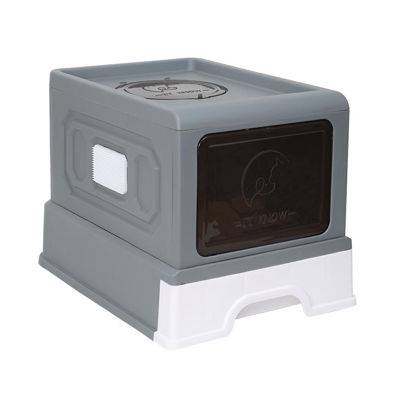 超大折叠猫砂盆大号全封闭顶出设计隔臭防外溅猫厕所厂家现货批发