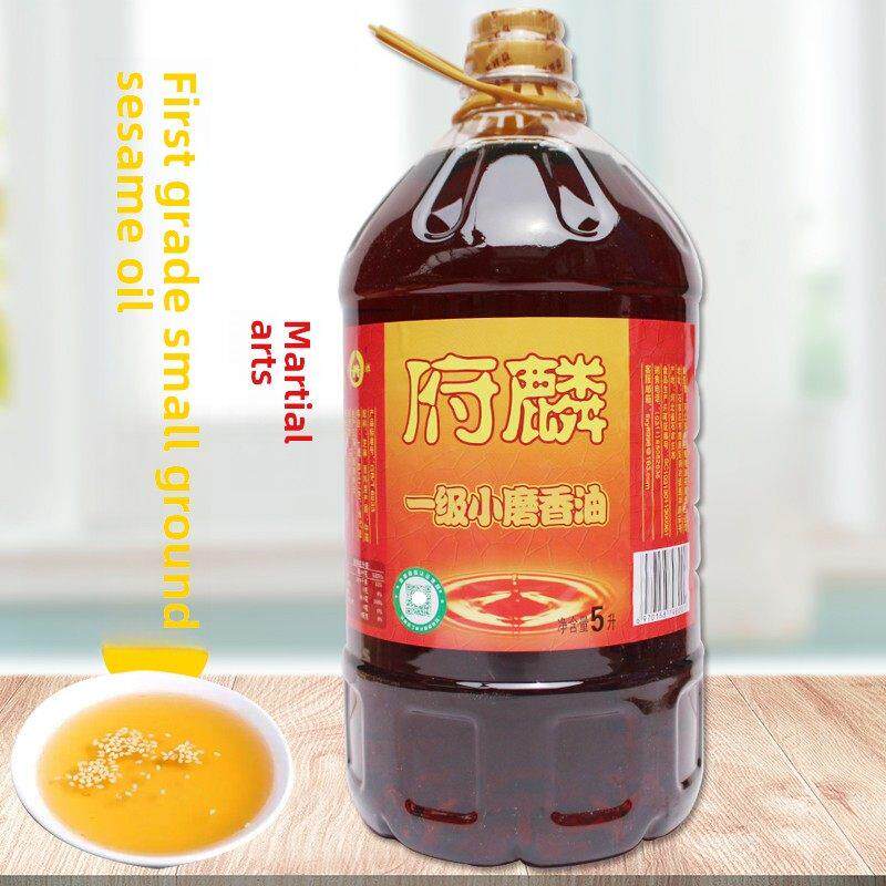 府麟5L香油芝麻油石磨压榨无添加餐饮装凉拌调陷火锅调味
