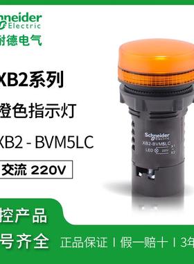 施耐德指示灯 黄色LED电源信号灯 XB2-BVM5LC橙色信号指示 AC220V