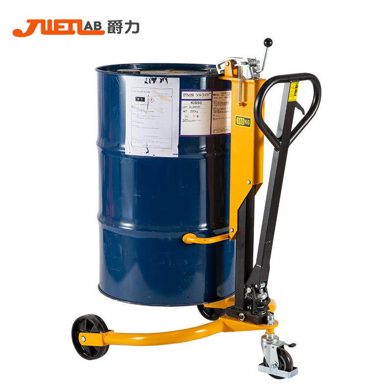 爵力油桶搬运车50KG液压油桶车塑料桶加仑桶两用油桶手动叉车