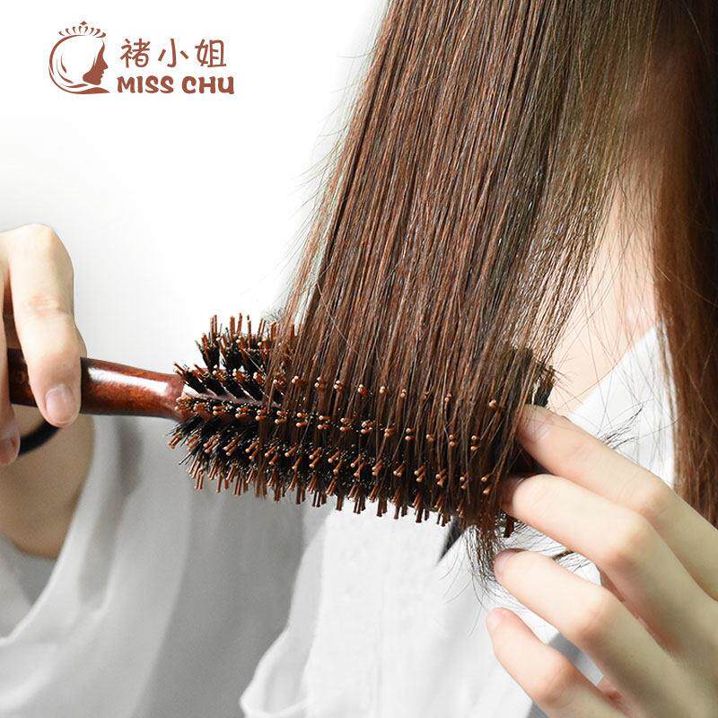 梳子卷发梳子为妇女的家猪鬃木制梳子滚动梳子与内扣刘海蓬松直发