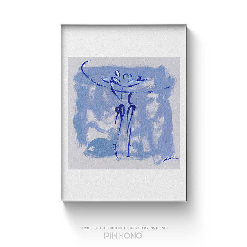 跳舞北欧玄关床头有pinhong 装饰画框 书房人物卧室画艺术壁画图片