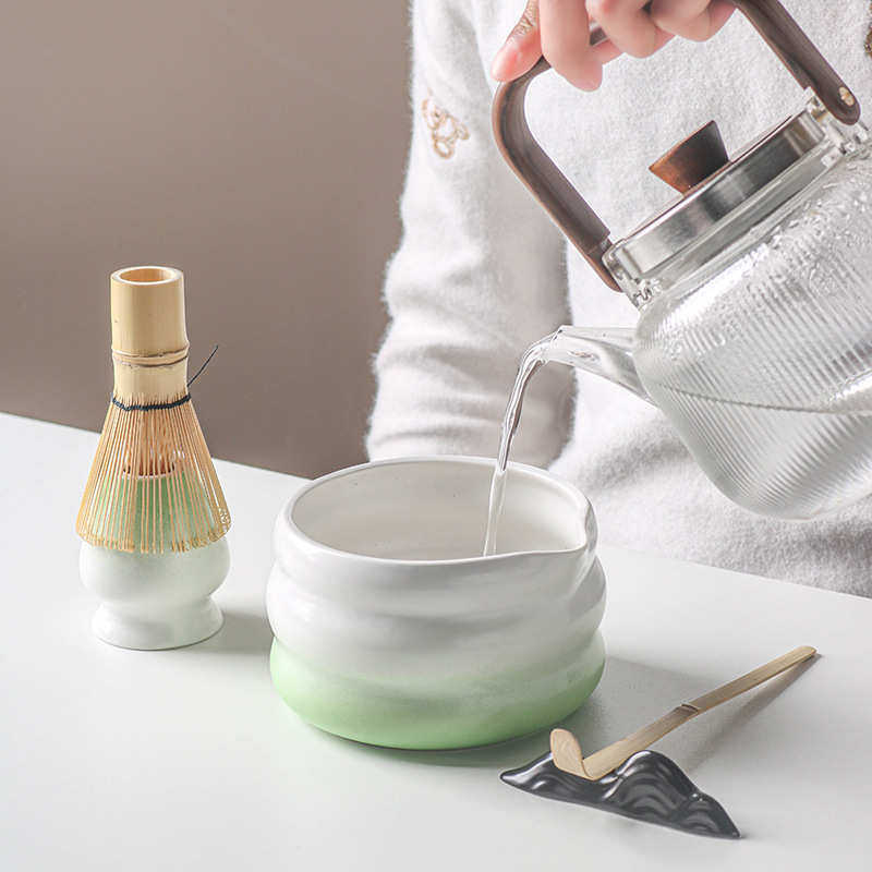 抹茶茶具套装彩盒文化日式茶具套装日式抹茶碗带嘴礼品盒批发