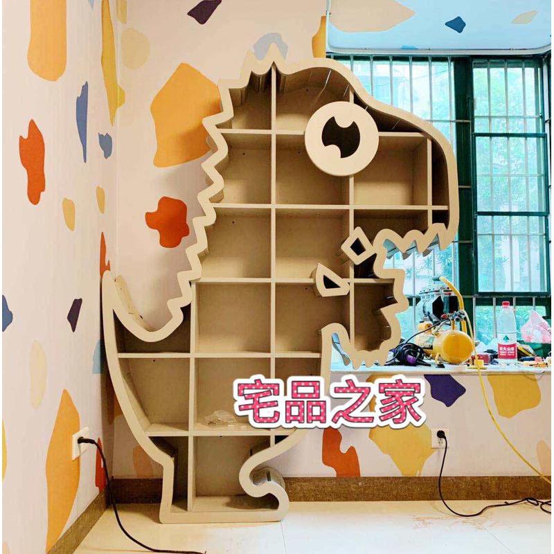 新设计恐龙整体书架卡通儿童创意造型动物书柜置物架图书绘本馆