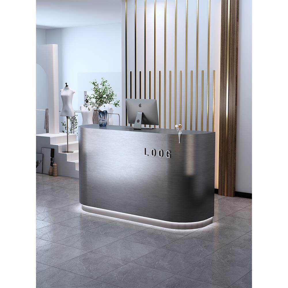 收银台柜台服装店吧台桌店铺小型餐饮不锈钢商用理发店前台接待台