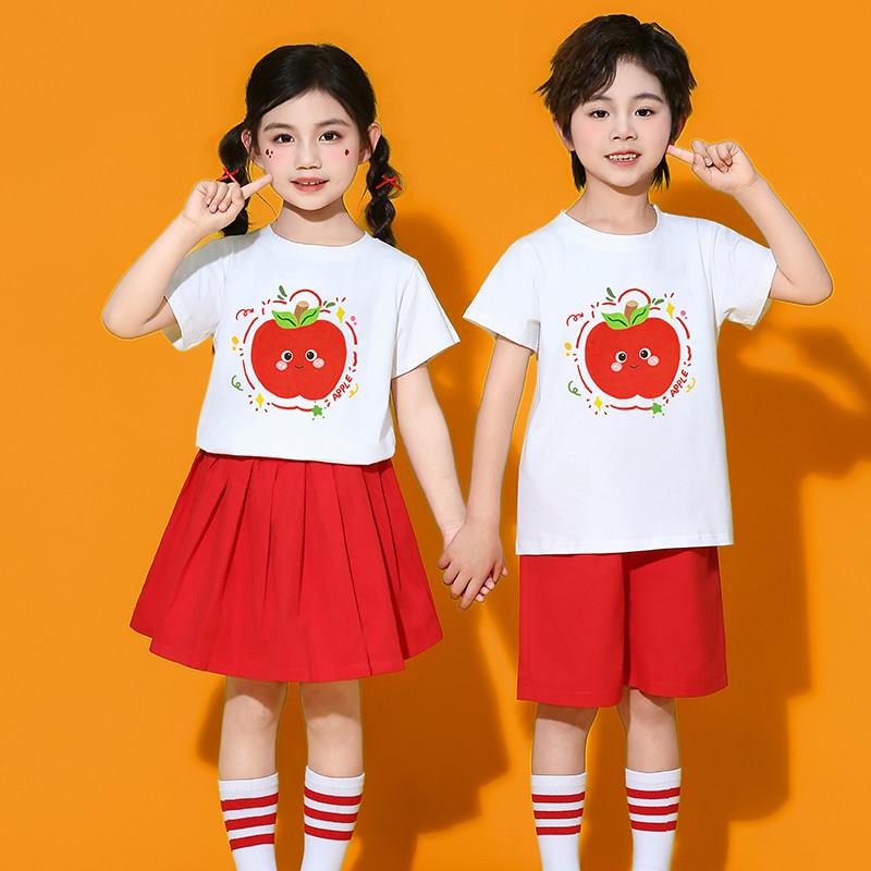 六一儿童幼儿苹果甜甜舞蹈服小班我是一个大苹果手势舞表演出服装