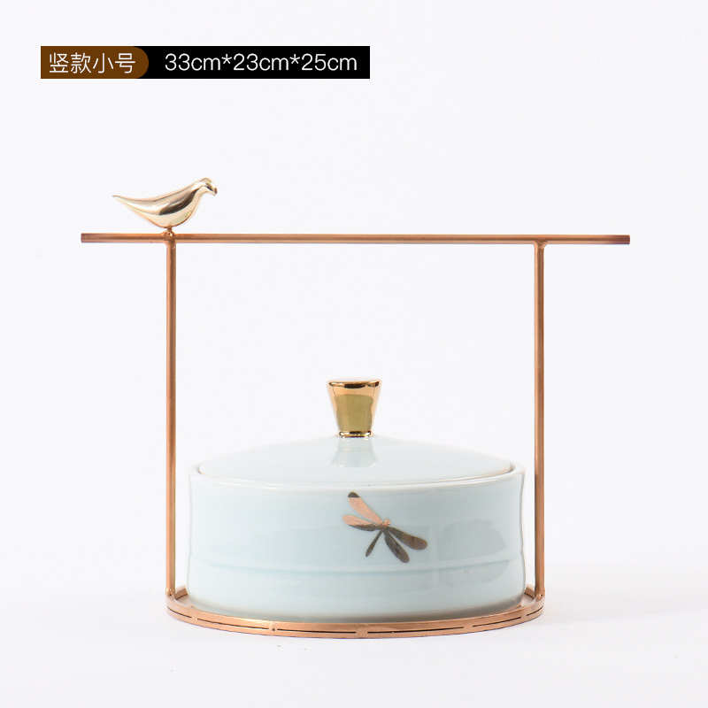 新中式现代简约样板间客厅墙柜家居饰品新房装饰品陶瓷储物罐摆件