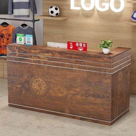 热卖转角吧台收银台柜台简约现代超市前台接待台服装店饭店吧台