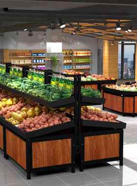 加厚商场超市果蔬货架可调蔬菜水果货架称重货架子展示柜端头