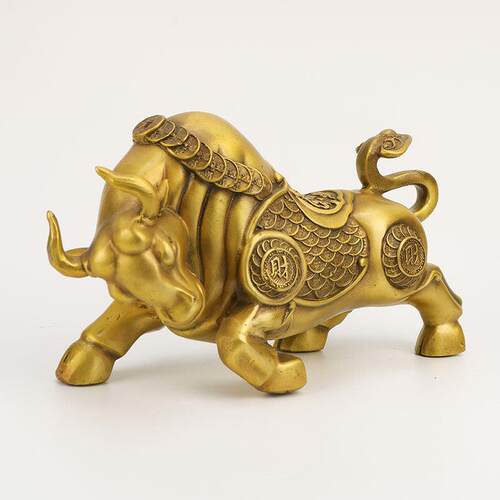 厂家铜牛摆件抬头财富牛十二生肖铜牛家居铜器工艺品