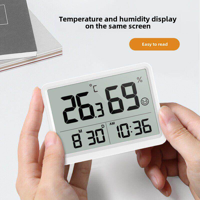 Rocksheat数字显示温度计干湿温度计烘烤工具高精度湿度计与时钟