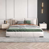 全实木黑色床头柜现代简约意式 极简卧室边柜高端设计师小型床边柜