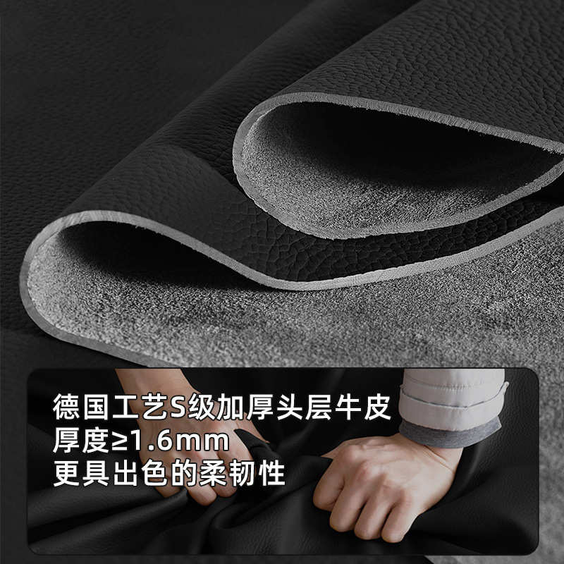 吉与2025新款真皮沙发现代客厅小户型法式复古黑色钢琴键直排沙发