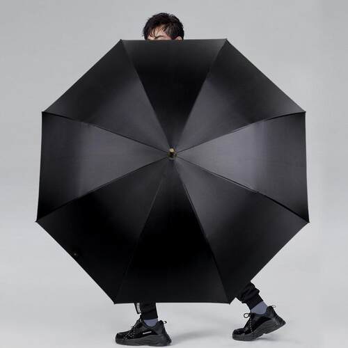 木柄商务雨伞男款长柄结实耐用新款手柄高级加厚加粗商务加固雨伞