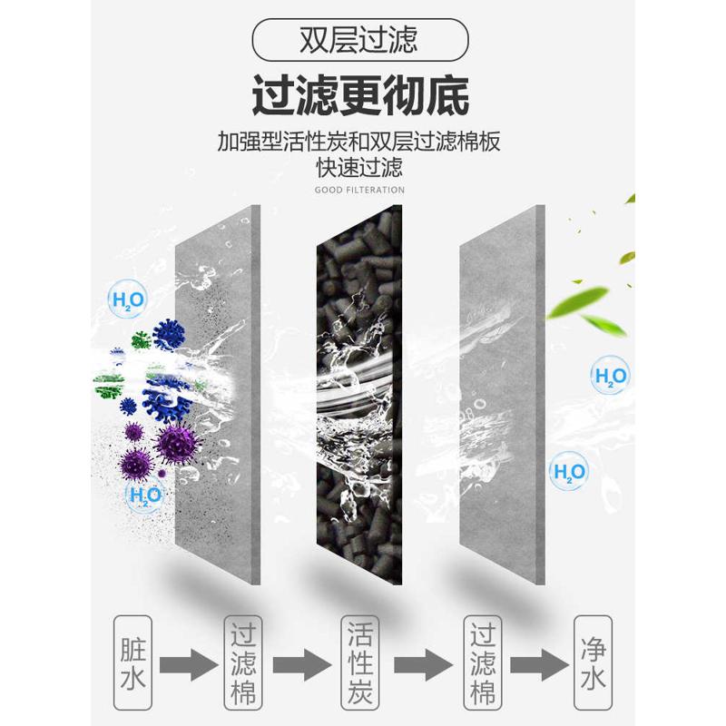 乌龟龟水位低小型一吸缸水循环内置过滤器粪便龟瀑布缸三合