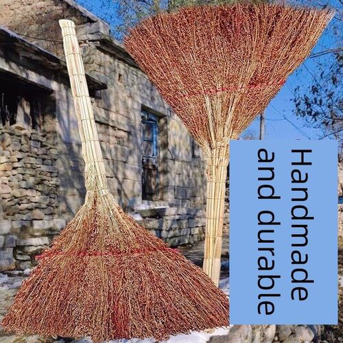 手工编织高粱苗扫把家用老式笤帚传加厚户外庭院大号地面清洁工具