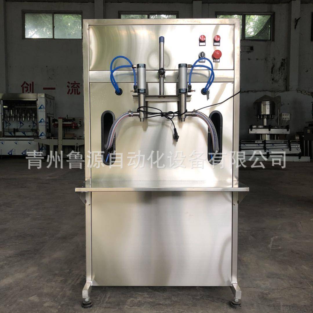 青州1-5升气动食用油灌装机2头半自动灌装机操作简使用方便