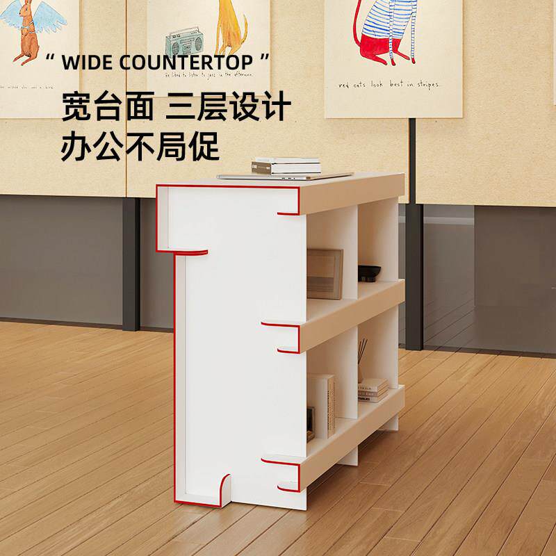 陈象拼插前桌待现代拼插前台台简易创意小接型展台会活动收银吧台