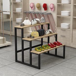 中岛柜三层流水台产品高低展示架花架货架鞋架超市货柜双面置物架