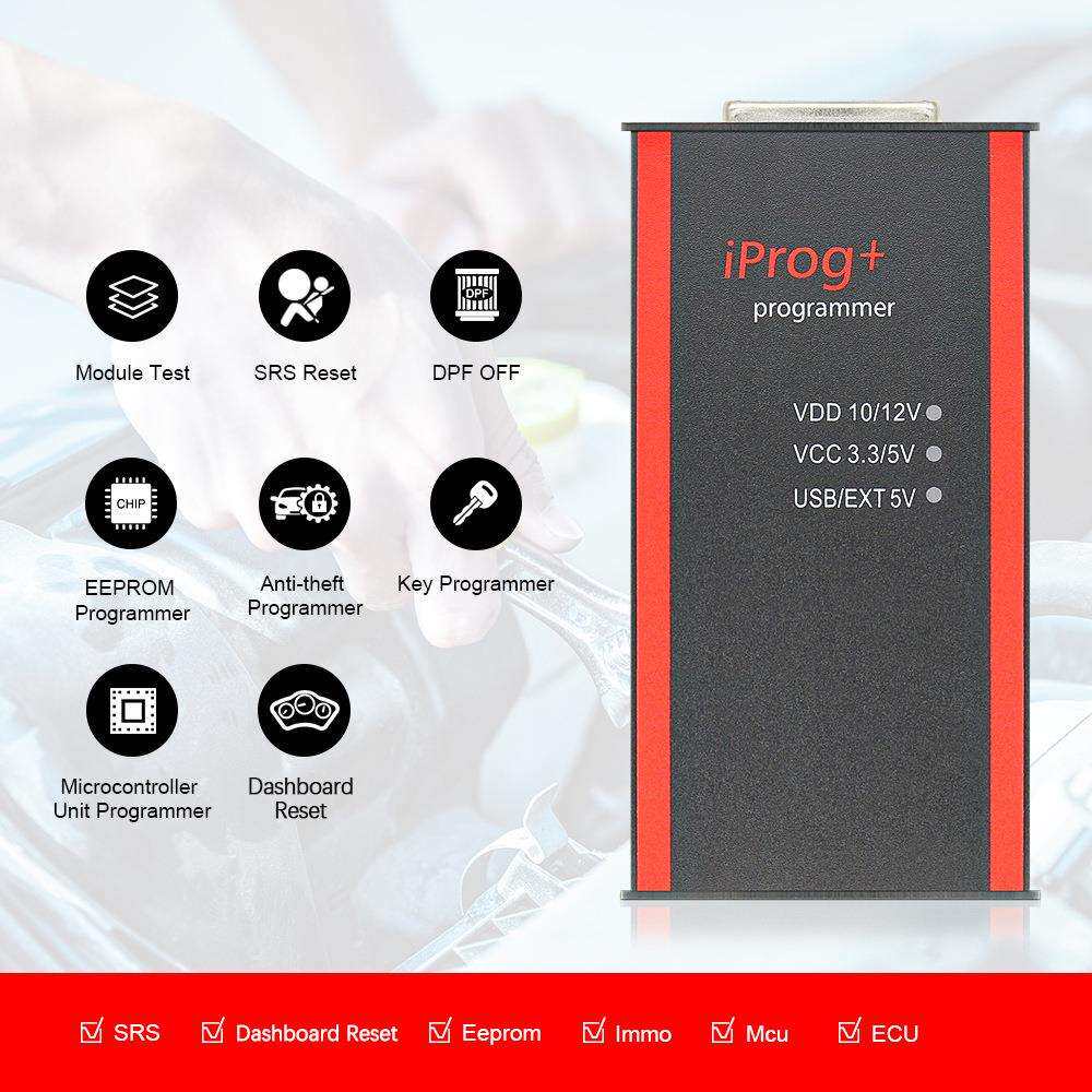 跨境 Iprog+Pro Programmer 汽车ECU编程 带7个座子诊断仪